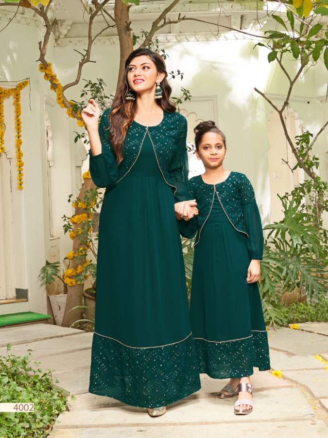 Me And Mom 4 Designer Festive Wear Georgette Heavy Mother Daughter Collection